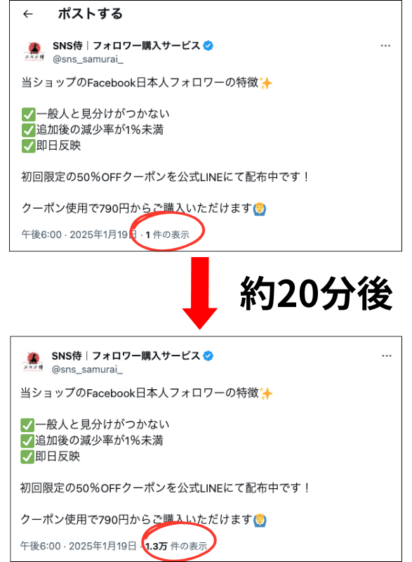 Twitter(X) インプレッション購入