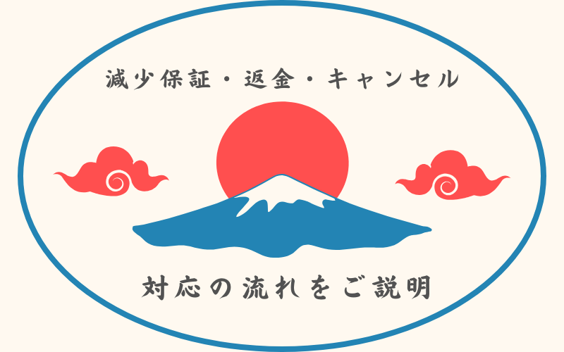 減少保証・返金・注文キャンセルについて