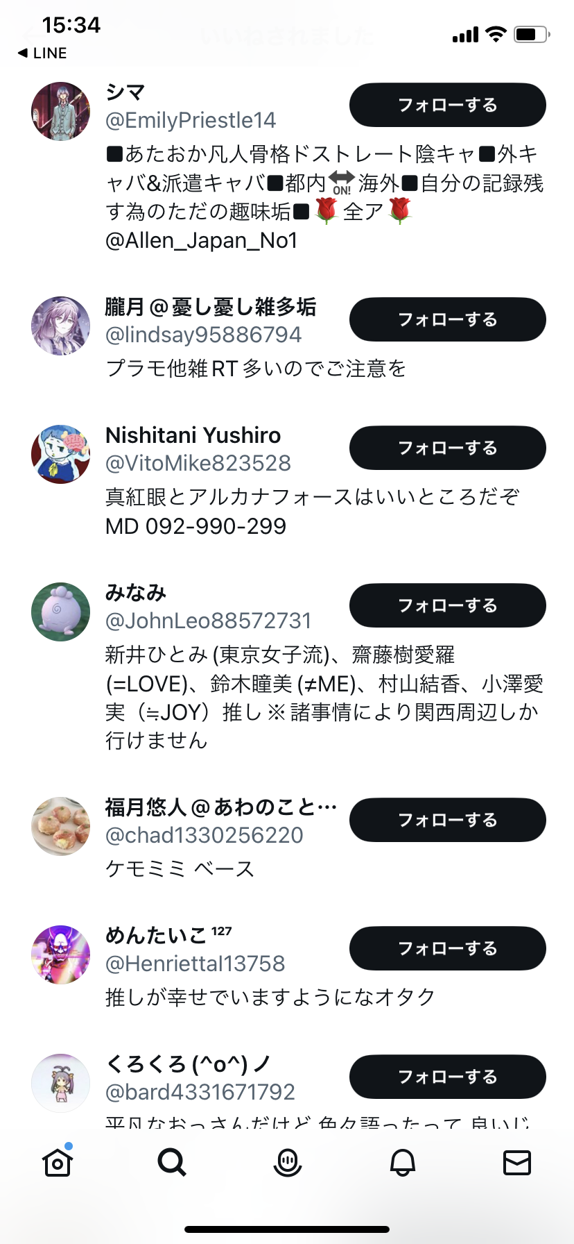 Twitter（X）日本人いいね