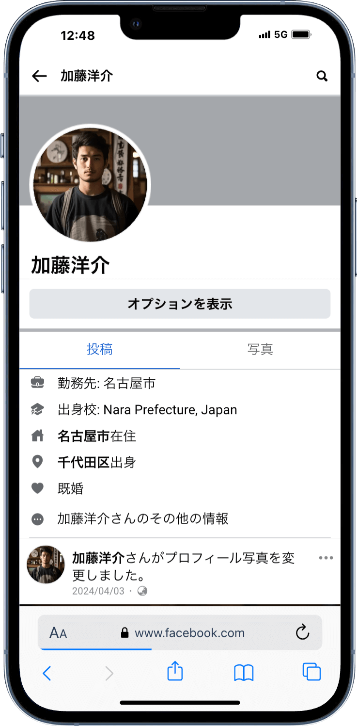 Facebook 投稿ページ日本人いいね